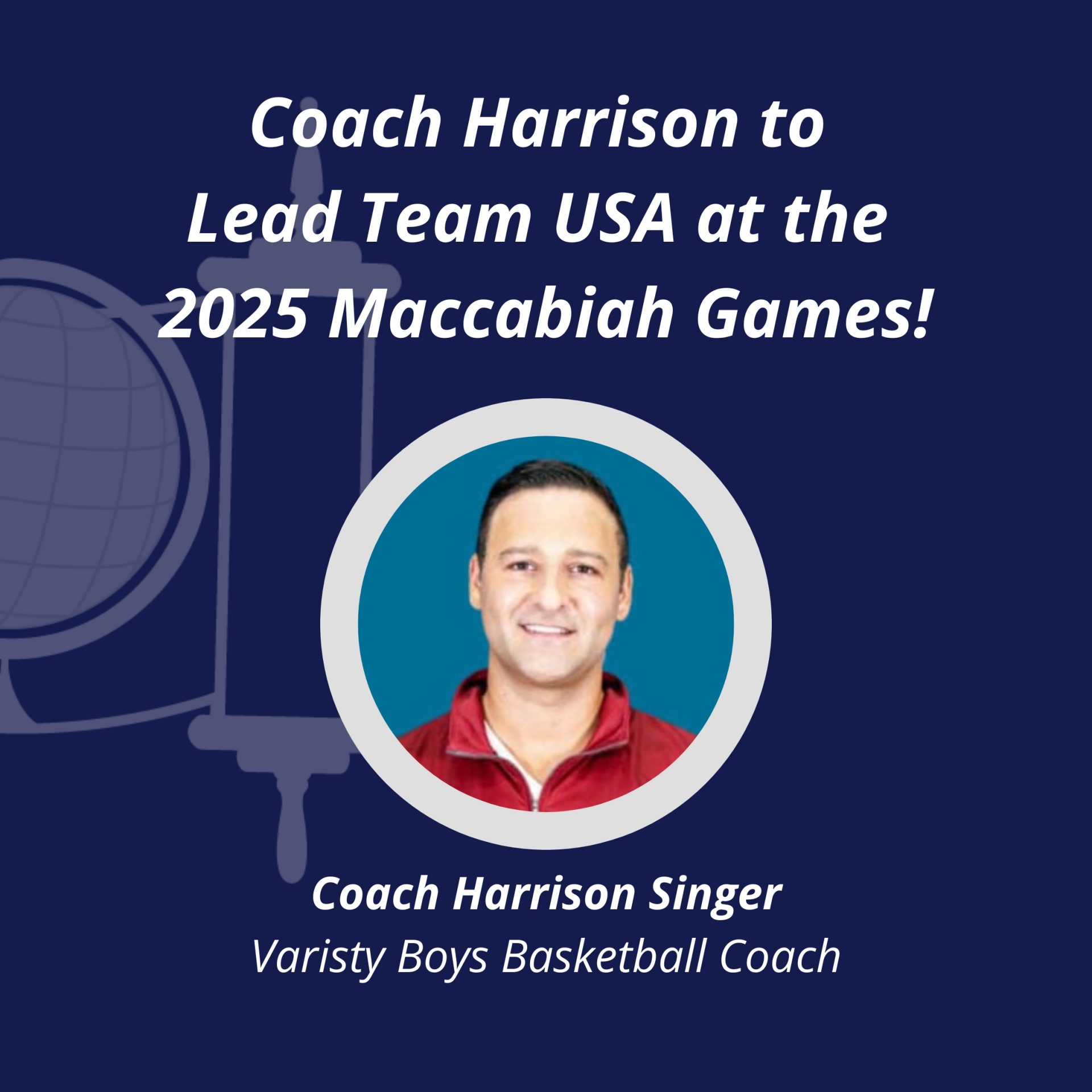 Coach Harrison to Lead Team USA at 2025 Maccabiah Games!